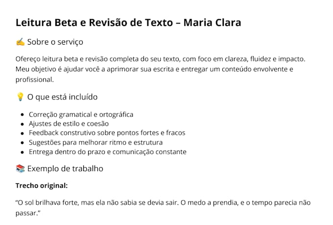 leitura beta do seu manuscrito com feedback
